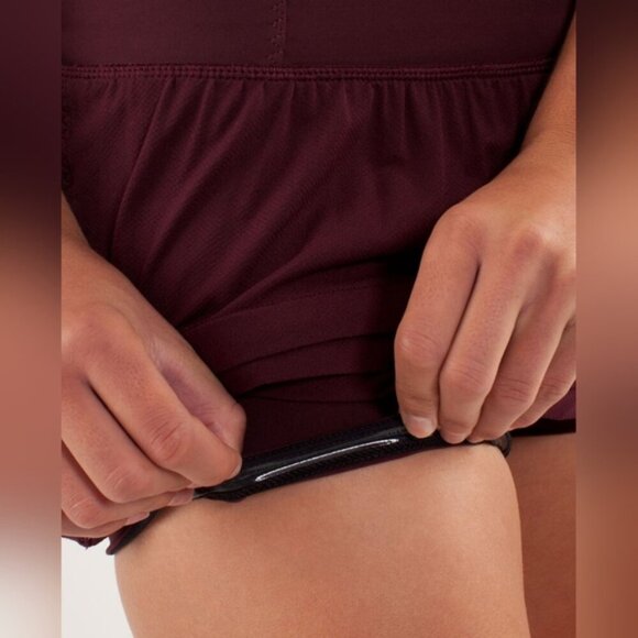 Lululemon Breath Of Fire Skirt Bordeaux Drama Burgundy Mini Yoga Activewear sz 2 - Picture 6 of 13